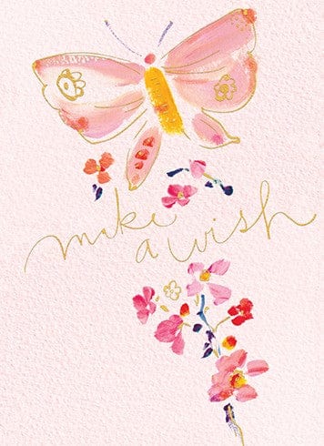 Elegant Butterfly Make a Wish Birthday Card - Perfect for Women's Birthday Wishes, Anniversary Greetings & Special Occasions