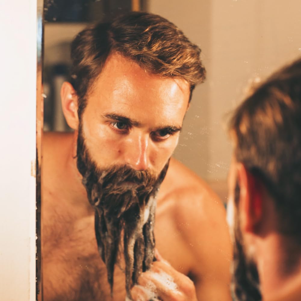 Zeus Beard Shampoo and Wash for Men - 8oz Natural Beard Cleanser with Verbena Lime Scent - Hydrating & Conditioning Beard Care for Soft, Healthy Facial Hair - Perfect for Daily Grooming & Styling Routine
