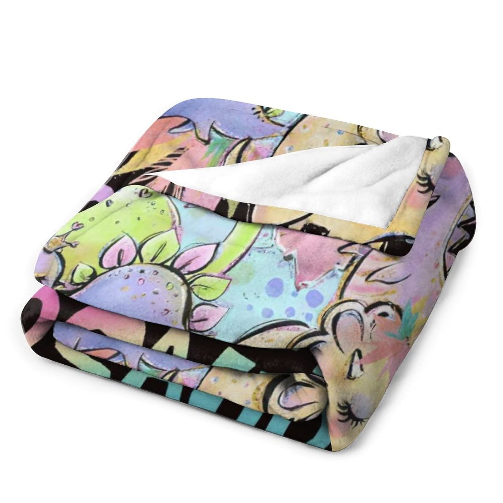 Dinosaur Lovers Fleece Blanket - Super Soft & Warm Plush Flannel Throw Blanket 50x60 Inches - Perfect for Girls, Women & Adults - Cute Dino Decor Gift for Winter, Bedroom, Sofa & Camping