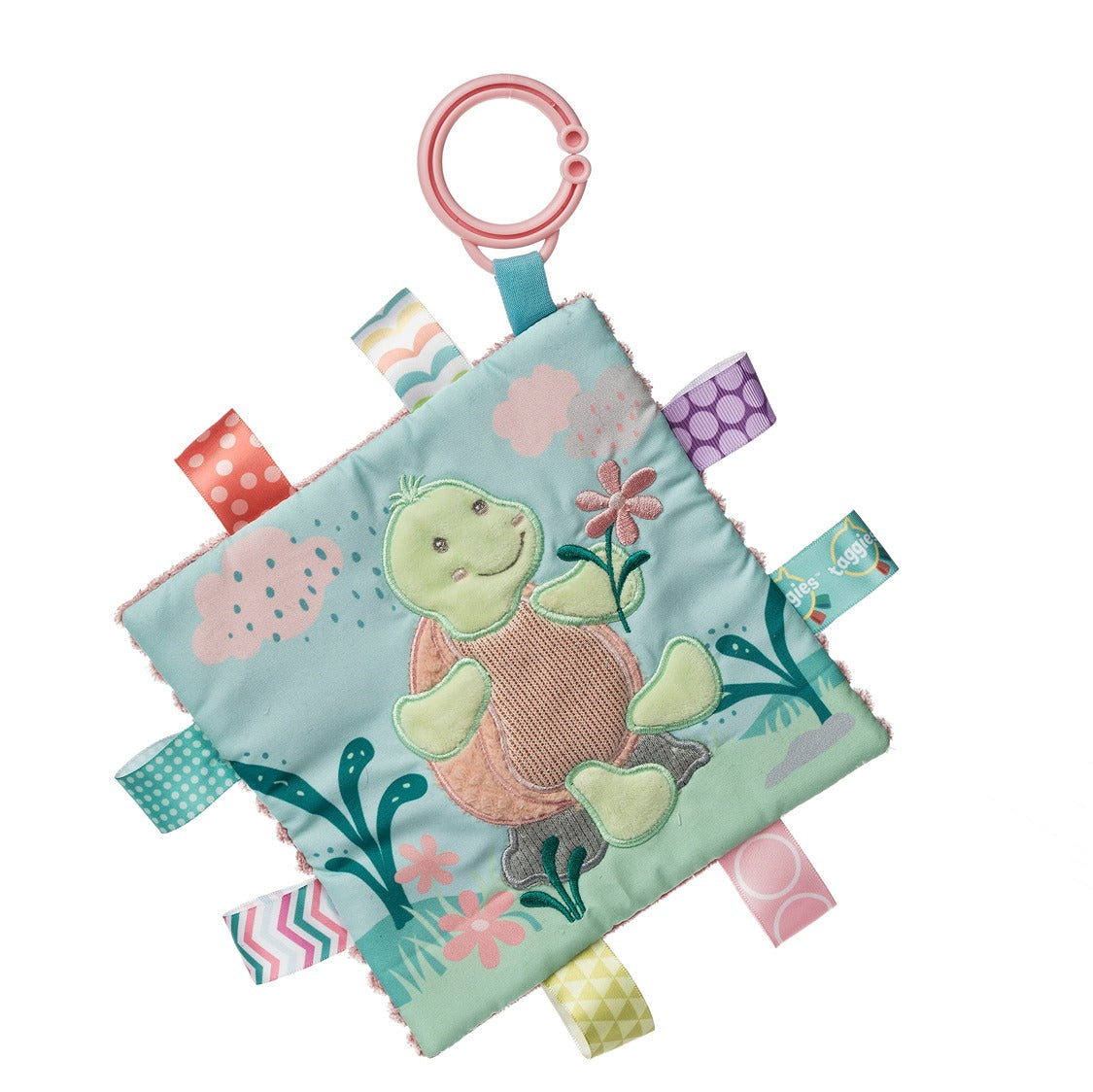 Mary Meyer Taggies Tippy Turtle Crinkle Me Baby Toy - Soft Sensory Plush with Textured Tags for Infants & Toddlers | Perfect for Teething, Cuddling, and Early Learning Playtime