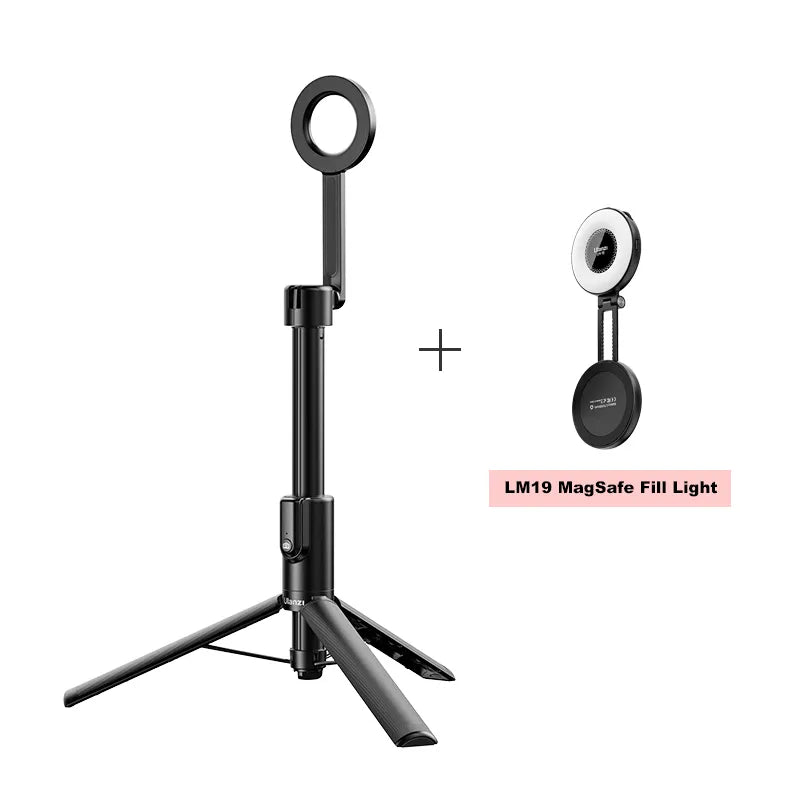 Ulanzi MG 003 Magnetic Phone Selfie Stick Tripod Pro M003 - Portable 3-in-1 Tripod Stand with Strong Magnet for iPhone & Android - Perfect for Vlogging, Travel & Group Photos