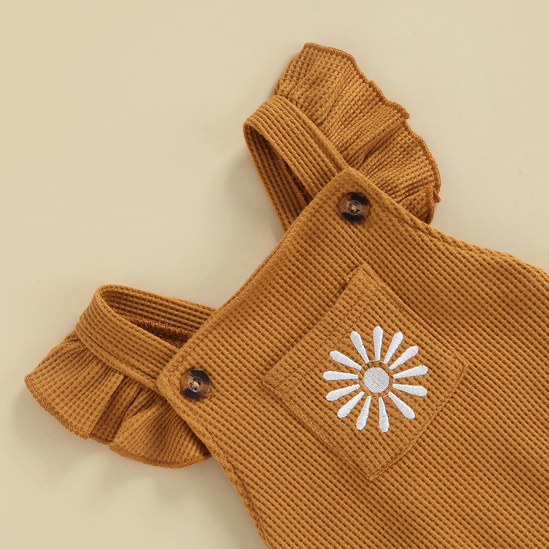 Boho Baby Girl Outfits - Cotton Linen Romper with Adjustable Straps | Newborn Summer Bodysuit Tops | Perfect for Photoshoots, Beach Trips & Casual Wear