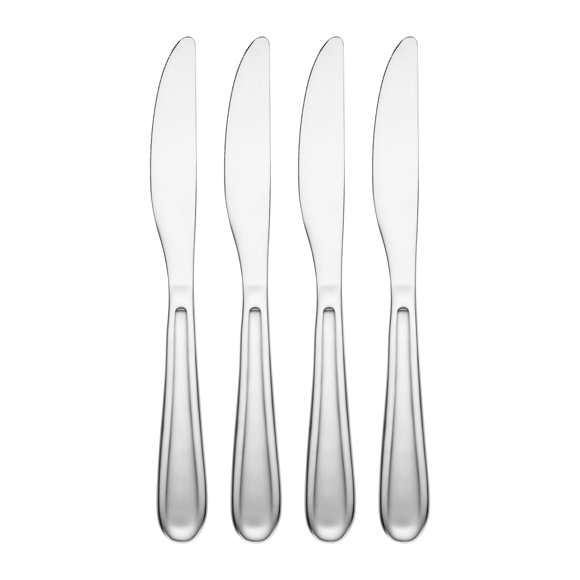 Premium Malibu Satin Finish Stainless Steel Dinner Knives - Set of 4 for Elegant Dining, Wedding Gifts & Fine Cutlery Collection | Perfect for Formal Dinners, Restaurant Use & Home Entertaining