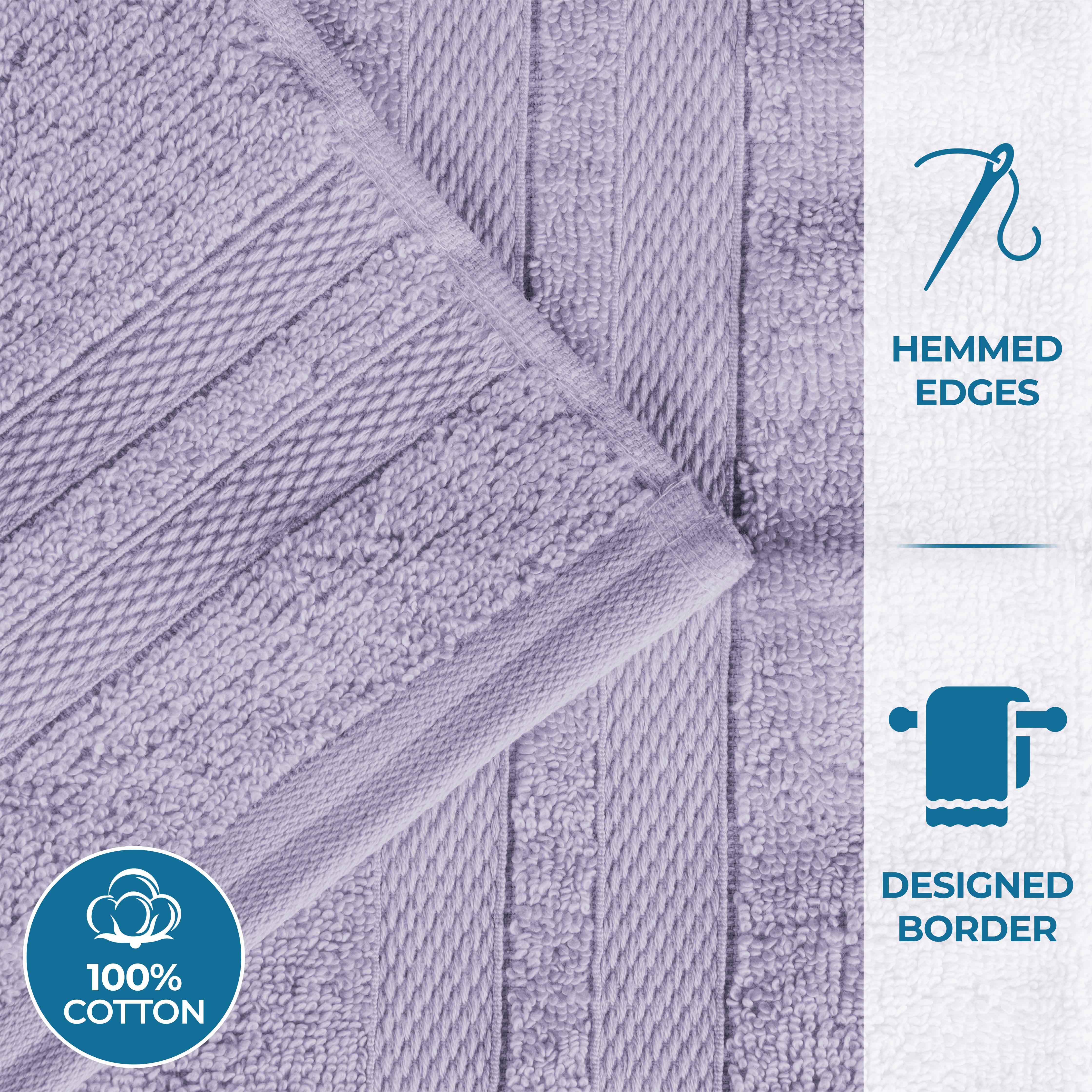Ultra Soft Cotton Absorbent Bath Towel Set - 6 Piece Solid Color Collection for Spa, Gym & Luxury Home Use