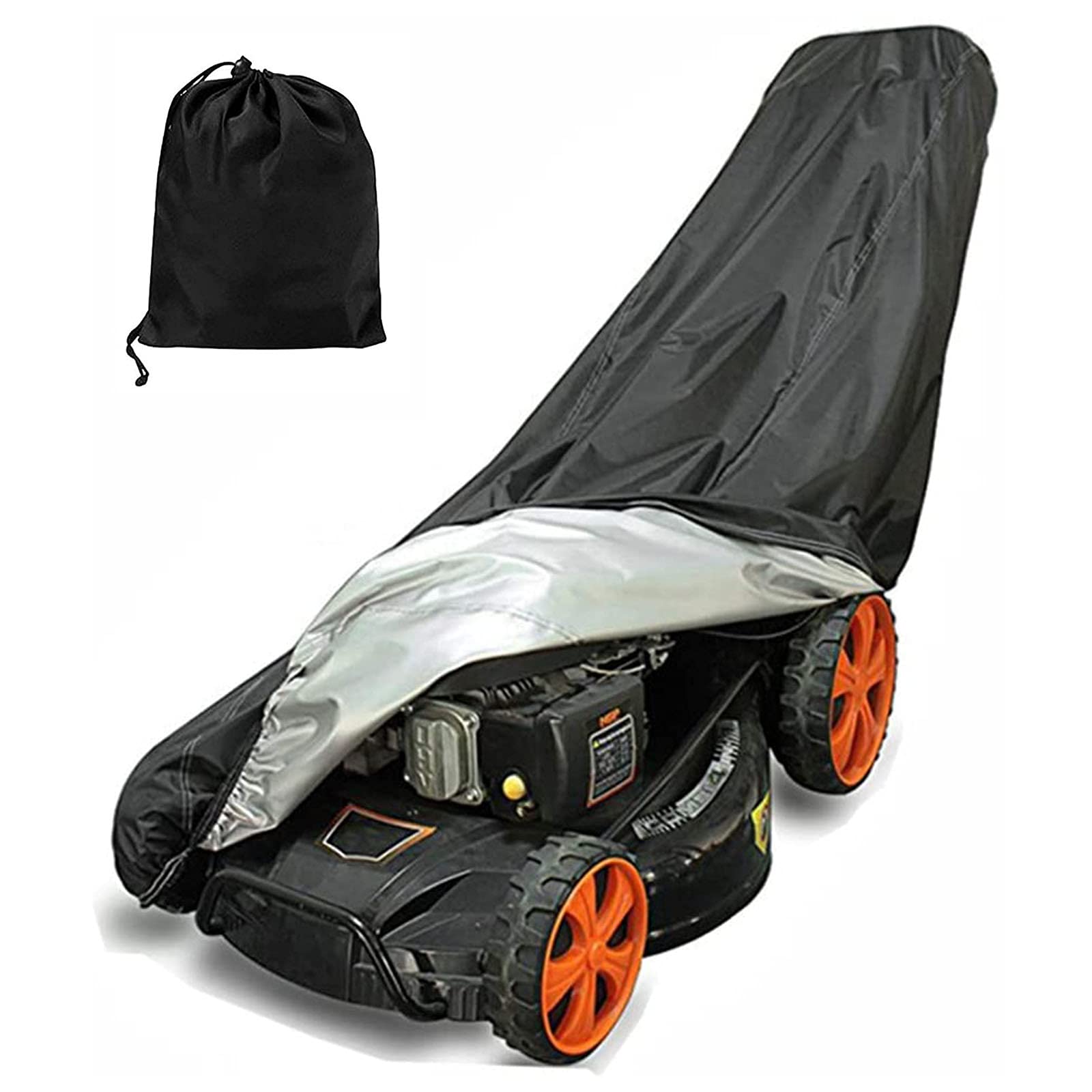 Universal Waterproof Lawn Mower Cover - UV Resistant, Dust & Wind Protection with Storage Bag - Perfect for Outdoor Equipment Storage & Winter Protection