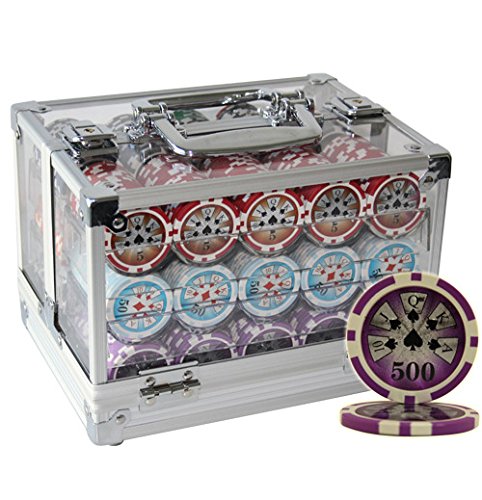 600pcs High Roller Casino Poker Chips Set with Acrylic Case - Professional Poker Game Accessories for Casino Nights, Home Poker Tournaments, and Game Room Decor