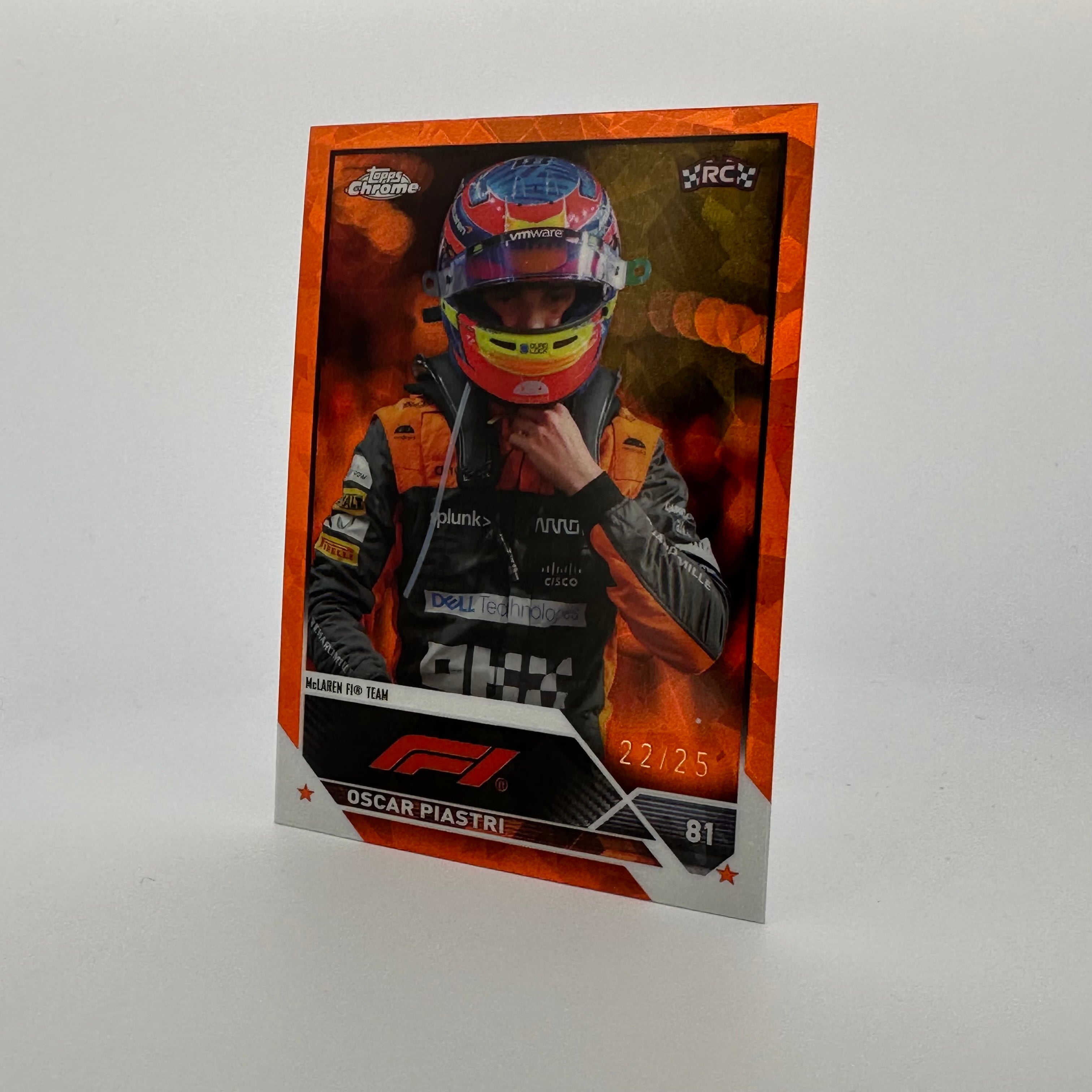 2023 Topps Chrome Sapphire Oscar Piastri #41 Orange Parallel 22/25 - Rare F1 Racing Card for Collectors & Fans - Perfect for Trading, Display, and Memorabilia Collections