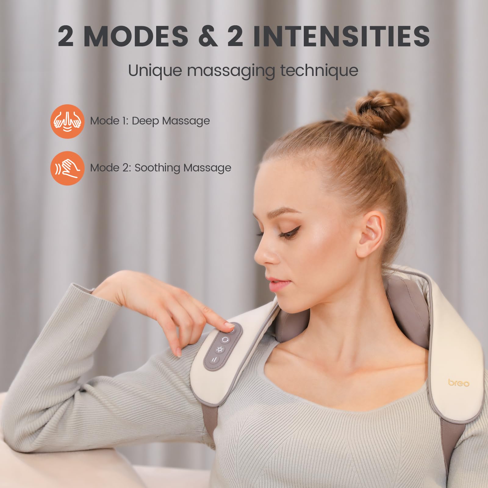 Breo N5 Mini Neck Massager with Heat - Electric Shoulder & Neck Massager for Pain Relief, Deep Tissue Massage, Portable Muscle Relaxation Gift for Home, Office & Travel Use