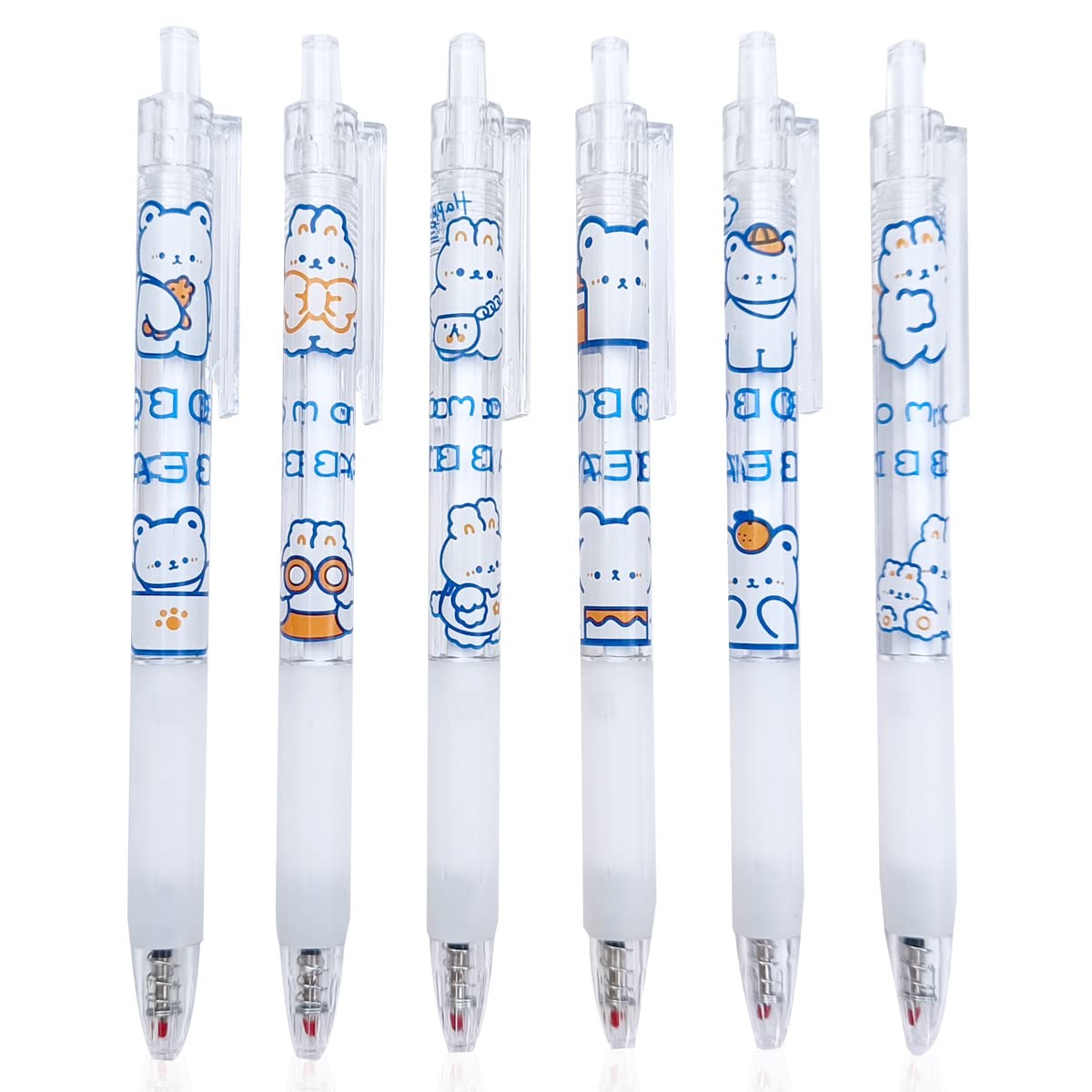 0.5mm Fine Point Ballpoint Pens - Cute Bear Design Retractable Liquid Ink Pens for Smooth Writing - Perfect for Office, School, Note Taking & Gift Giving
