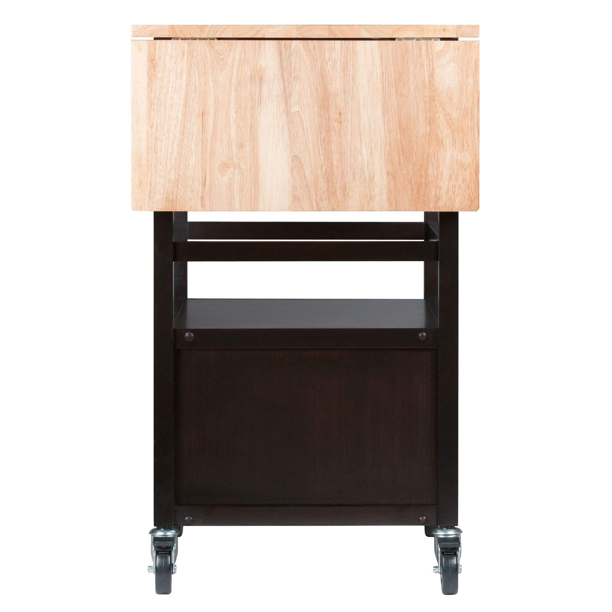 Bellini Kitchen Cart with Coffee Finish - Portable Rolling Island for Small Spaces, Perfect for Coffee Bar, Breakfast Nook or Extra Counter Space in Kitchen, Dining Room or Apartment