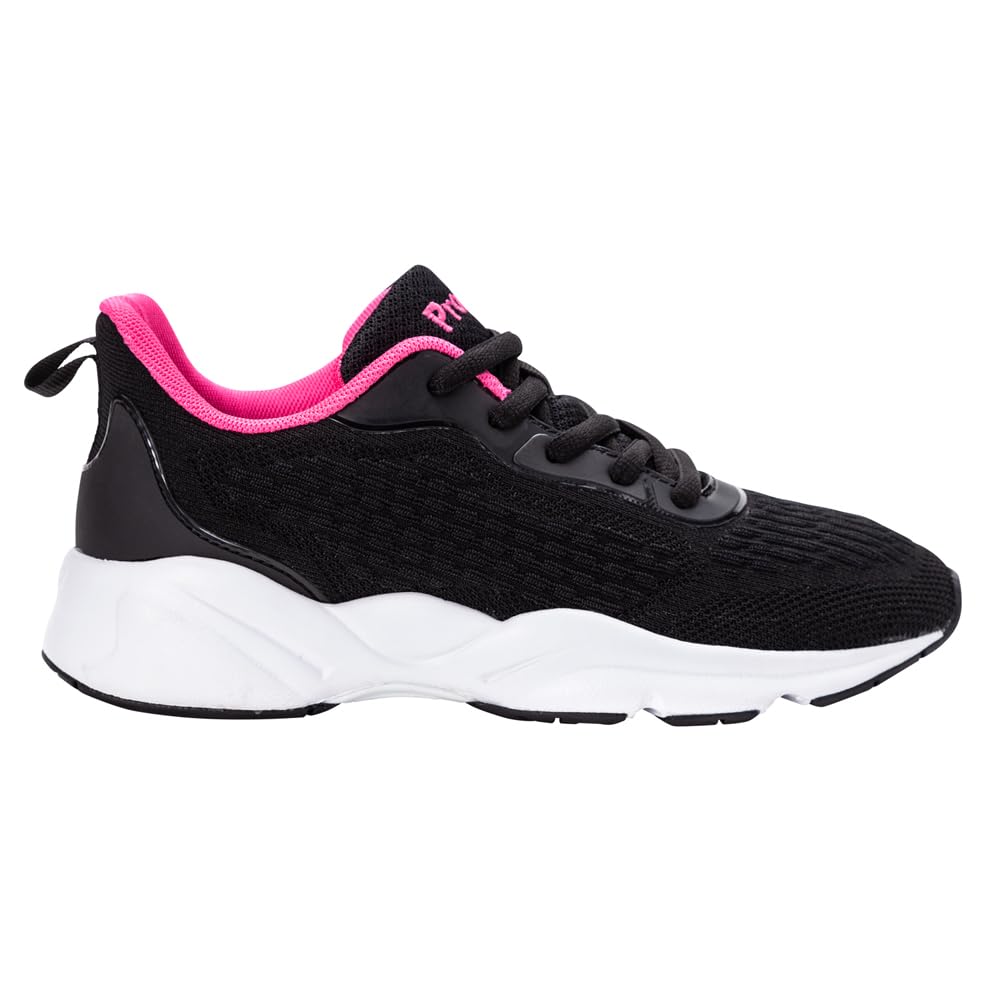 Propet Women's Stability Strive Walking Sneakers - Black & Pink - Size 8 B - Comfortable Supportive Shoes for Walking, Hiking & Everyday Wear