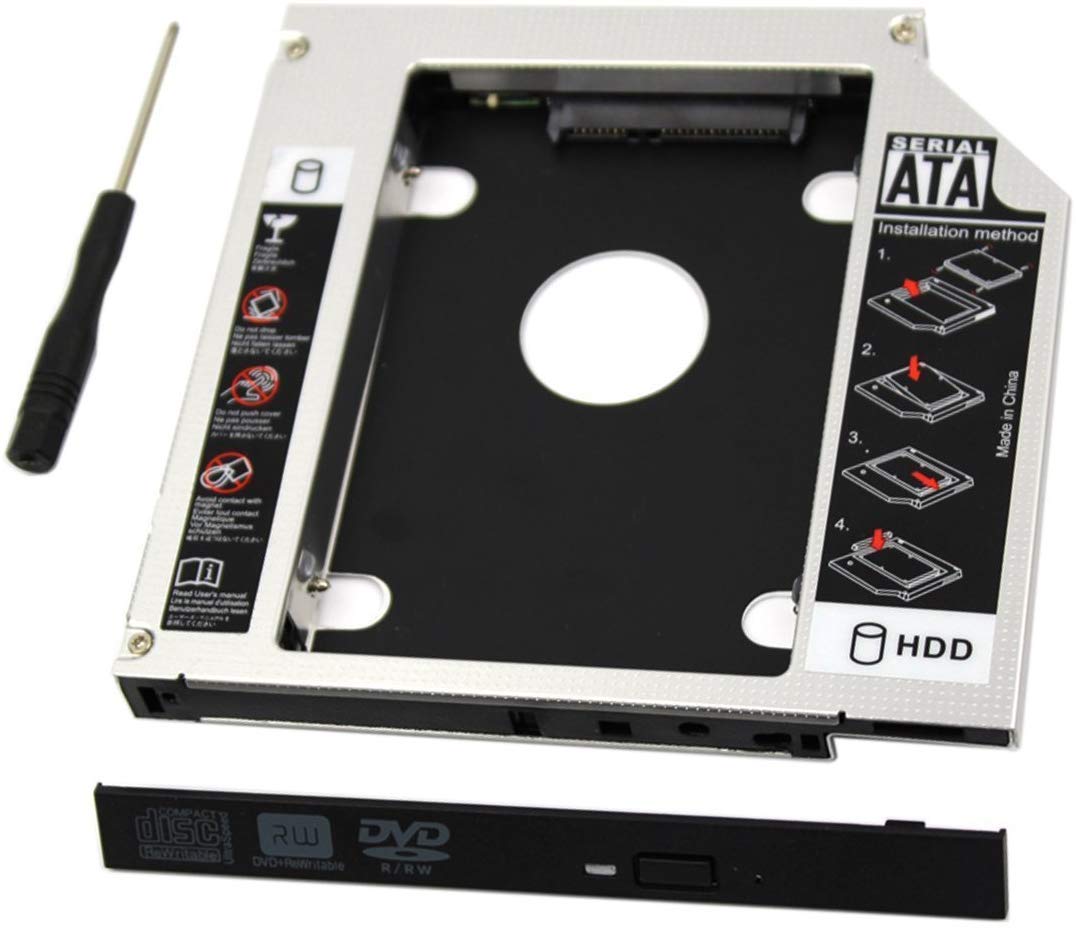 Padarsey Plateau Universal 9.5mm SATA to SATA Adapter for 2nd SSD HDD - Compatible with Dell HP Lenovo ThinkPad Acer Gateway Asus Sony Samsung MSI Laptops - Perfect for Storage Upgrades & Data Transfer