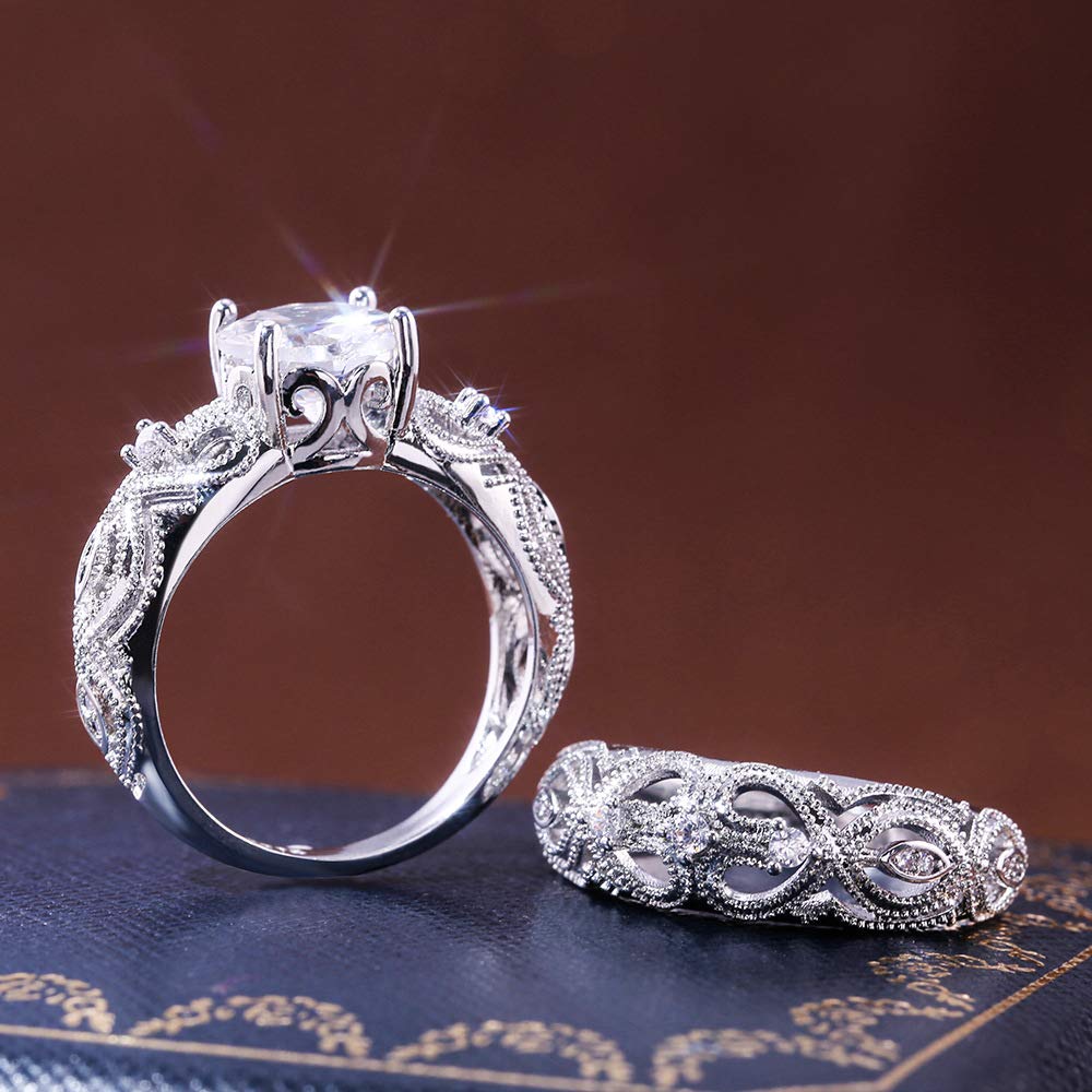 925 Sterling Silver Shiny Full Diamond Gemstone Ring - Cubic Zirconia CZ Wedding Band, Eternity Engagement Ring for Women (Size 6) | Perfect for Anniversaries, Proposals & Special Occasions