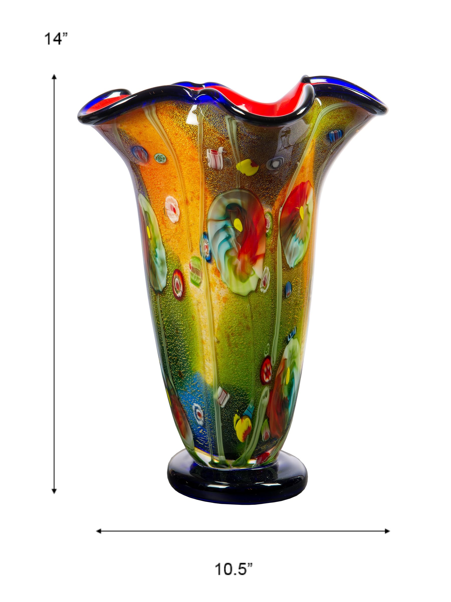 Dale Tiffany AV12101 Coast Sand Contempo Vase - Handcrafted Art Glass Vase for Home Decor, Wedding Centerpiece & Luxury Gift Idea
