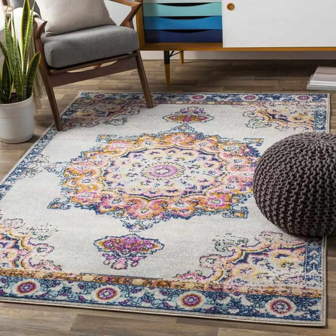 Mark&Day 5x7 Tilburen Traditional Burnt Orange Area Rug - Soft Orange Beige Carpet for Living Room, Bedroom, Kitchen - Perfect for Home Decor & Cozy Spaces (5'3
