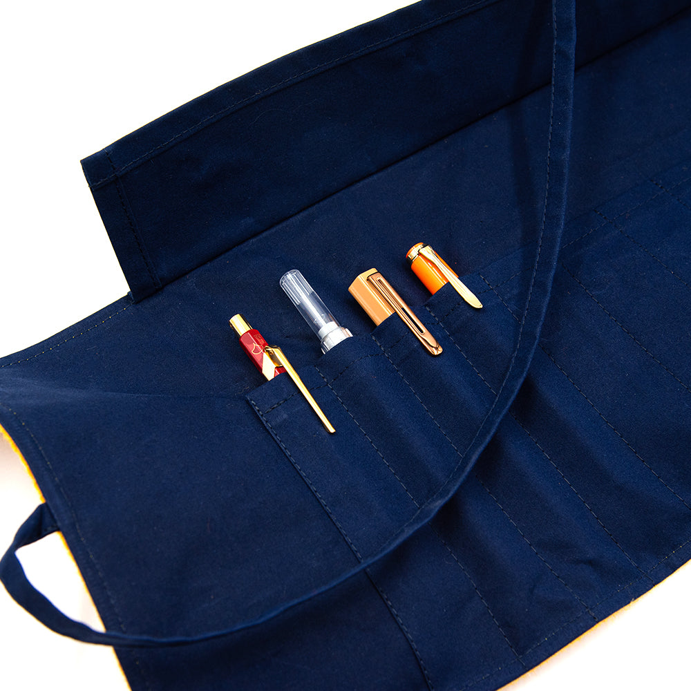 BRITTON Handmade in Scotland Harris Tweed Pen Roll - Premium Leather Pencil Case for Writers & Artists - Perfect for Office, School & Travel Accessories