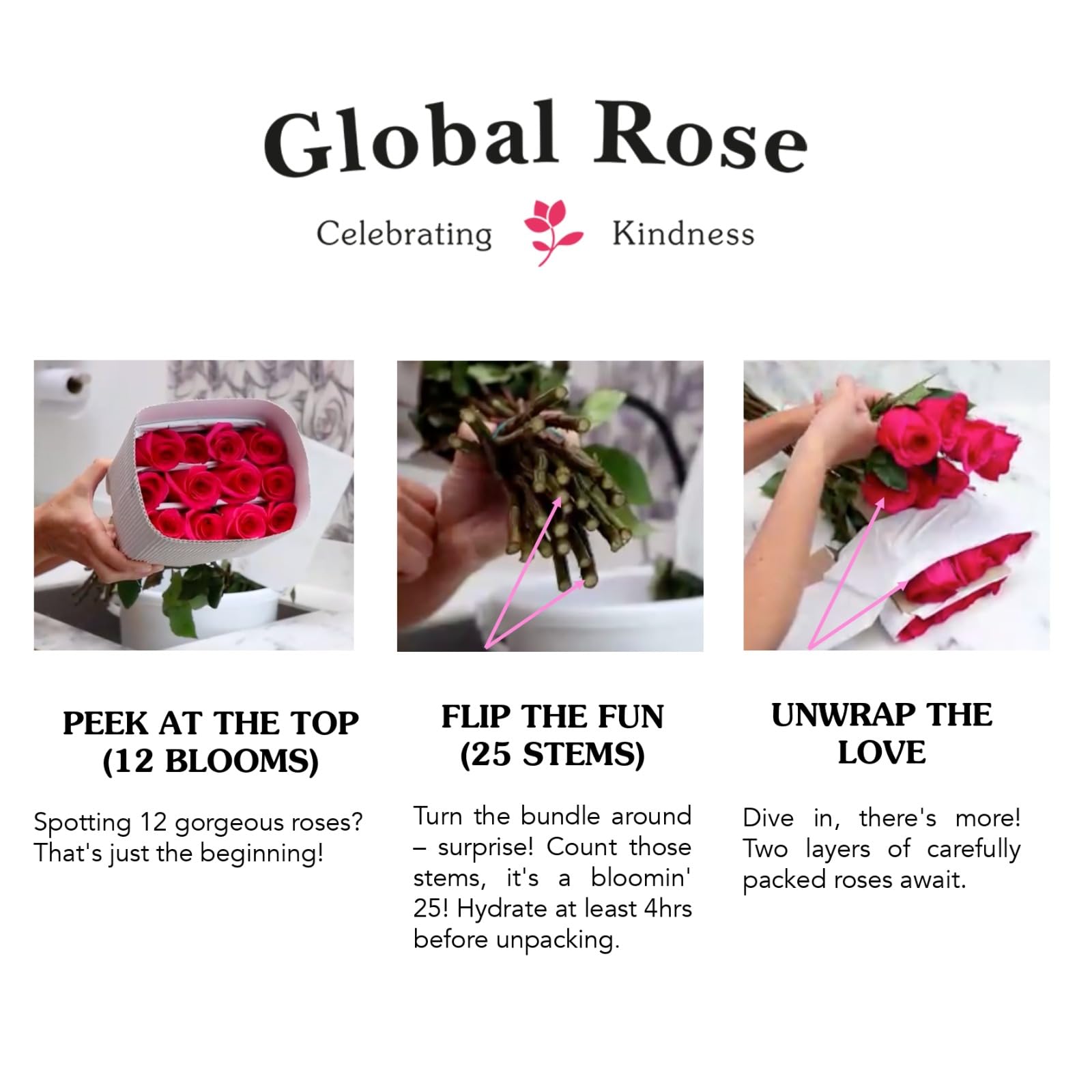GlobalRose Fresh Cut Pink Roses - 200 Stems (8 Bundles of 25) Premium Fresh Flowers Bouquet for Birthday, Anniversary, Wedding & Home Decor | Long-Lasting Floral Gift with Fast Delivery | Perfect for Centerpieces, Romantic Gifts & Event Decorations