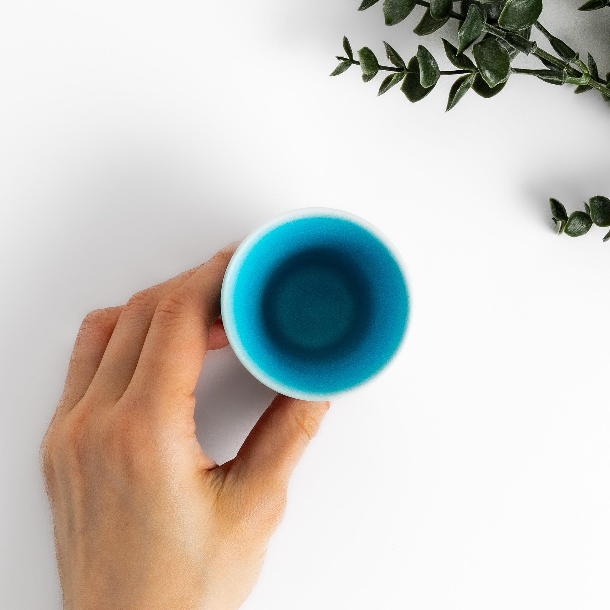 Authentic Turkish Blue Mini Espresso Cup - Handmade Ceramic Coffee Cup for Turkish Coffee, Espresso & Tea - Perfect for Home, Office & Gifting