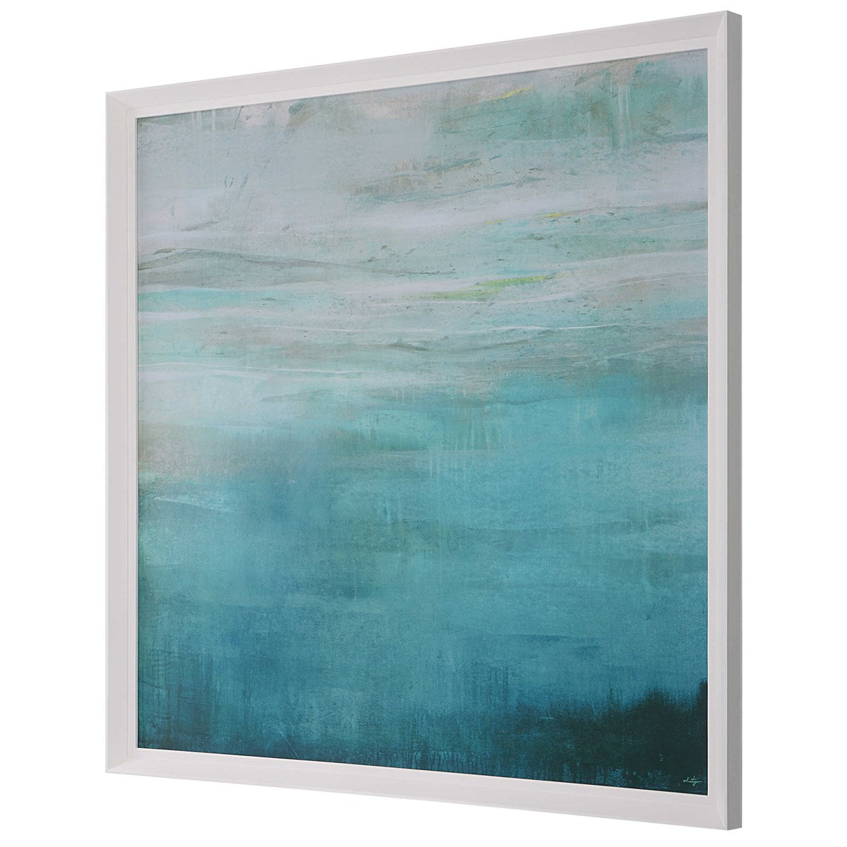 Cancun Teal Frame Print Wall Art - Tropical Beach Decor for Living Room, Bedroom & Office | Coastal Home Decor
