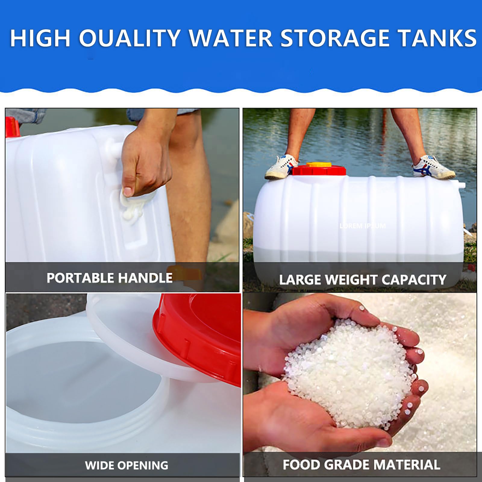 21 Gallon (80L) Portable Water Storage Tank with Spigot Hose - Durable Plastic Water Container for Camping, Hiking, Emergency Preparedness & Outdoor Activities - Perfect for RV Trips, Backpacking and Disaster Kits