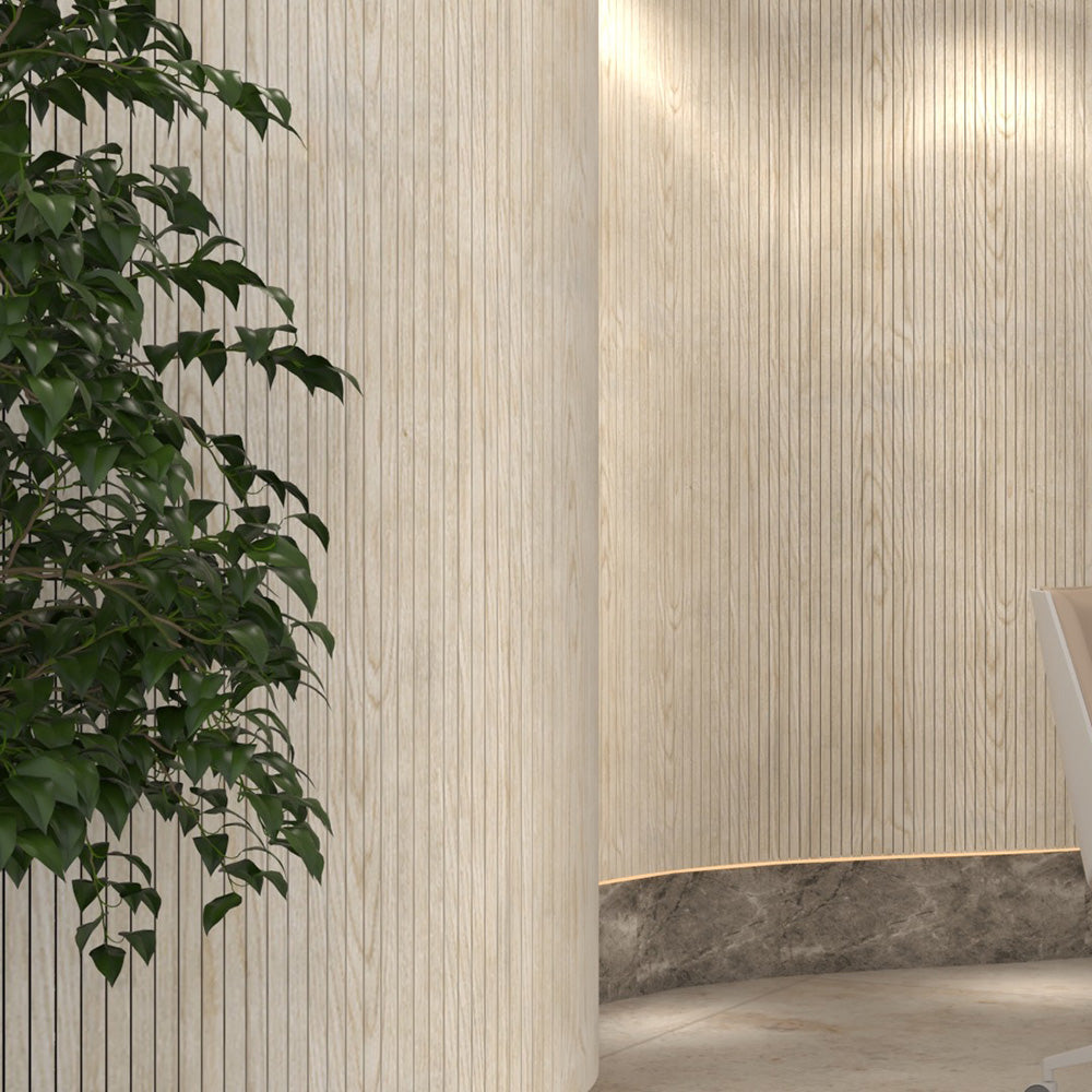 WOODFLEX Flexible Acoustic Wood Slat Wall Panel - Oak Veneer 2700mm x 600mm Slim Design for Home Theater & Office Soundproofing