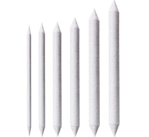 12-Piece Double-Ended Paper Blending Stumps & Tortillions Set - Artist Sketch Smudge Correction Pens for Drawing, Shading & Blending - Perfect for Students, Professionals & Sketching Accessories (Great for Charcoal, Graphite & Pencil Art)