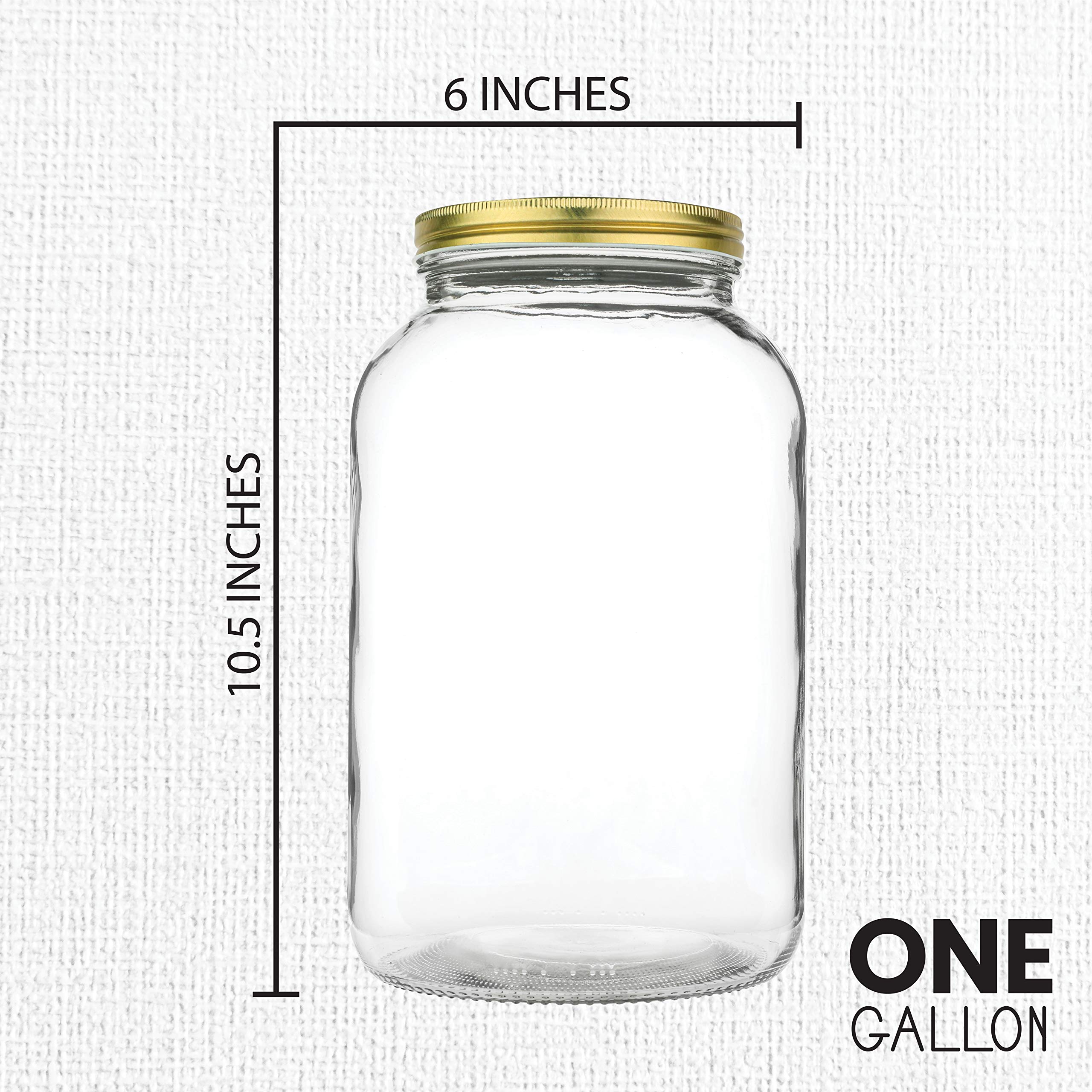 2 Pack - 1 Gallon Wide Mouth Glass Mason Jars with Airtight Lids - Perfect for Fermenting Kombucha, Kefir, Pickling, Canning & Food Storage - BPA-Free, Dishwasher Safe - Made in USA - Ideal for Home Brewing, Meal Prep & Pantry Organization