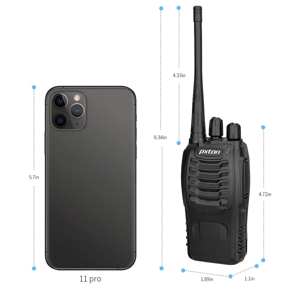 Long Range Walkie Talkies for Adults - Rechargeable Two Way Radios with Upgraded Earpiece, 6-Way Multi Gang Charger & Li-ion Battery (6 Pack) - Perfect for Outdoor Adventures, Construction Sites, and Emergency Communication