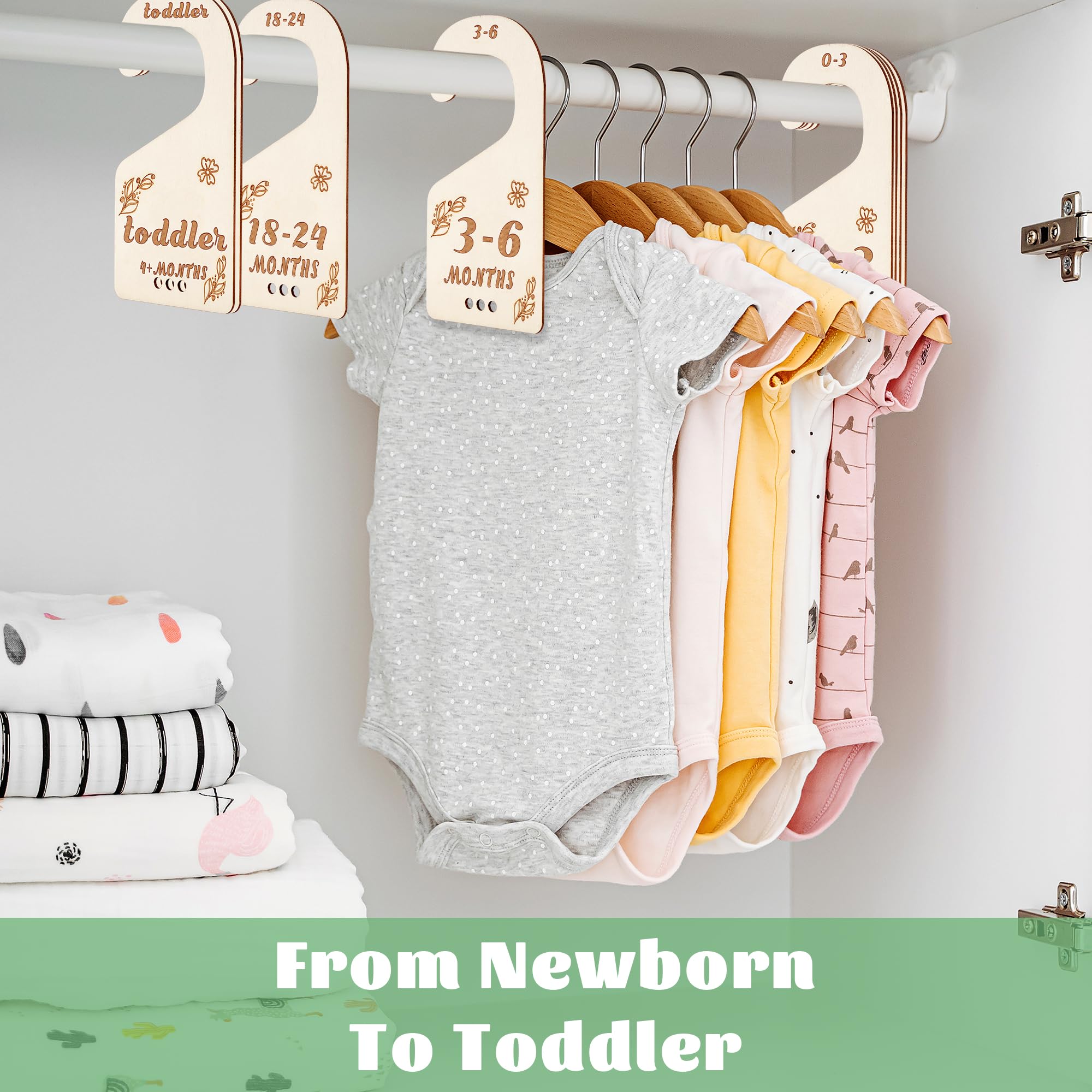 8-Pack Baby Closet Dividers & Clothes Organizer - Newborn to 24 Months Size - Nursery Organization for Infant Clothing (Perfect for Nursery, Baby Shower Gifts & Kids' Wardrobe Organization)