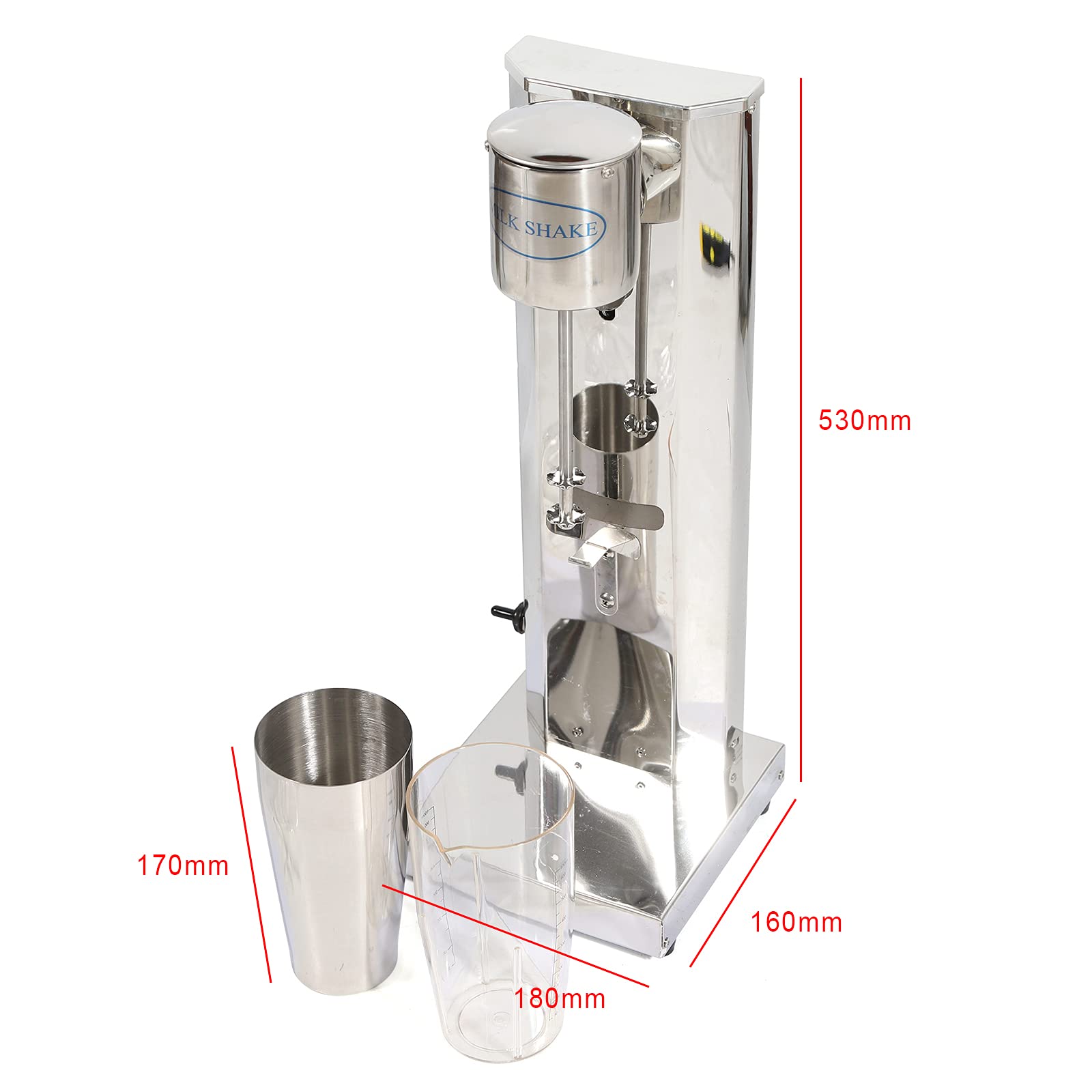 LOYALHEARTDY Stainless Steel Milkshake Maker & Smoothie Blender Machine - 21oz Cup for Protein Shakes, Cocktails, Malted Milks - Perfect for Home Bars, Cafes, and Healthy Smoothie Making