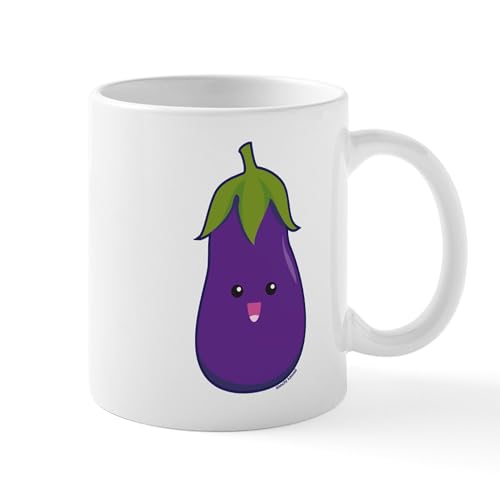 White - Eggplant Mug