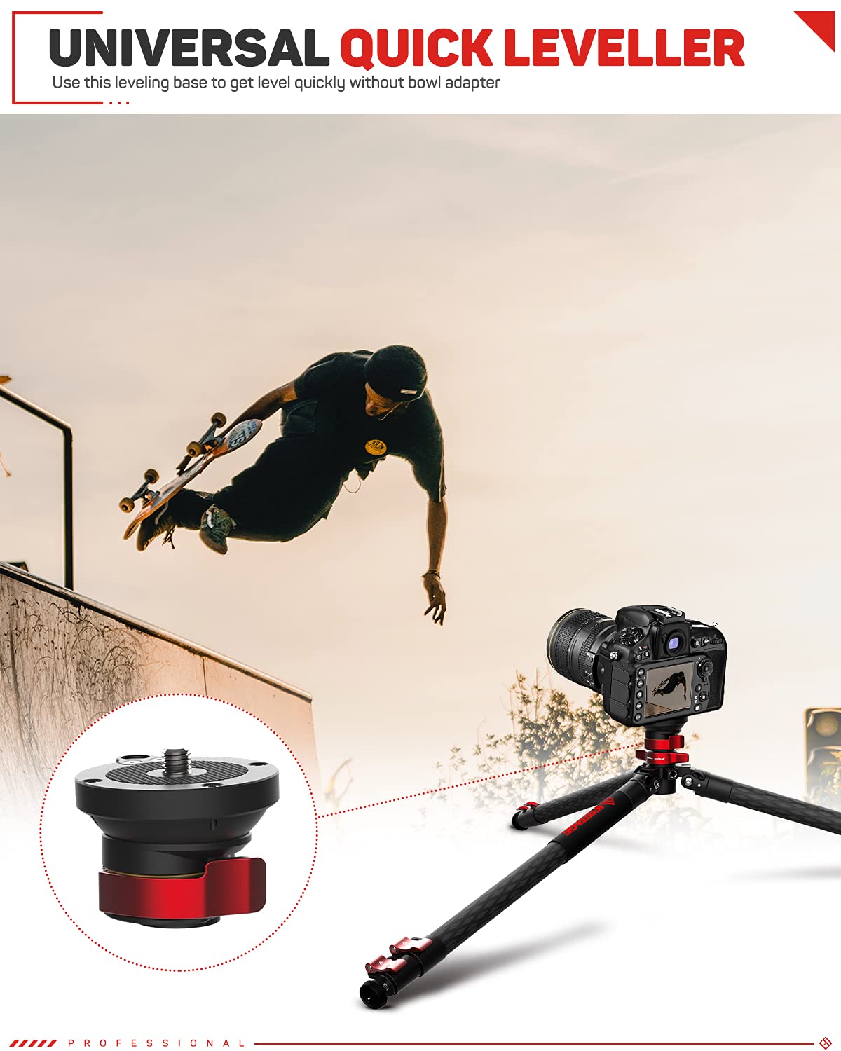 iFootage Aluminum Alloy Tripod Leveling Base with 3/8