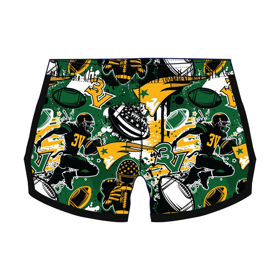 Girls & Womens Three Village Patriots Football Shorts - Comfortable Athletic Shorts for Cheerleading, Training & Casual Wear - Perfect for Football Games, School Spirit Days & Summer Outfits