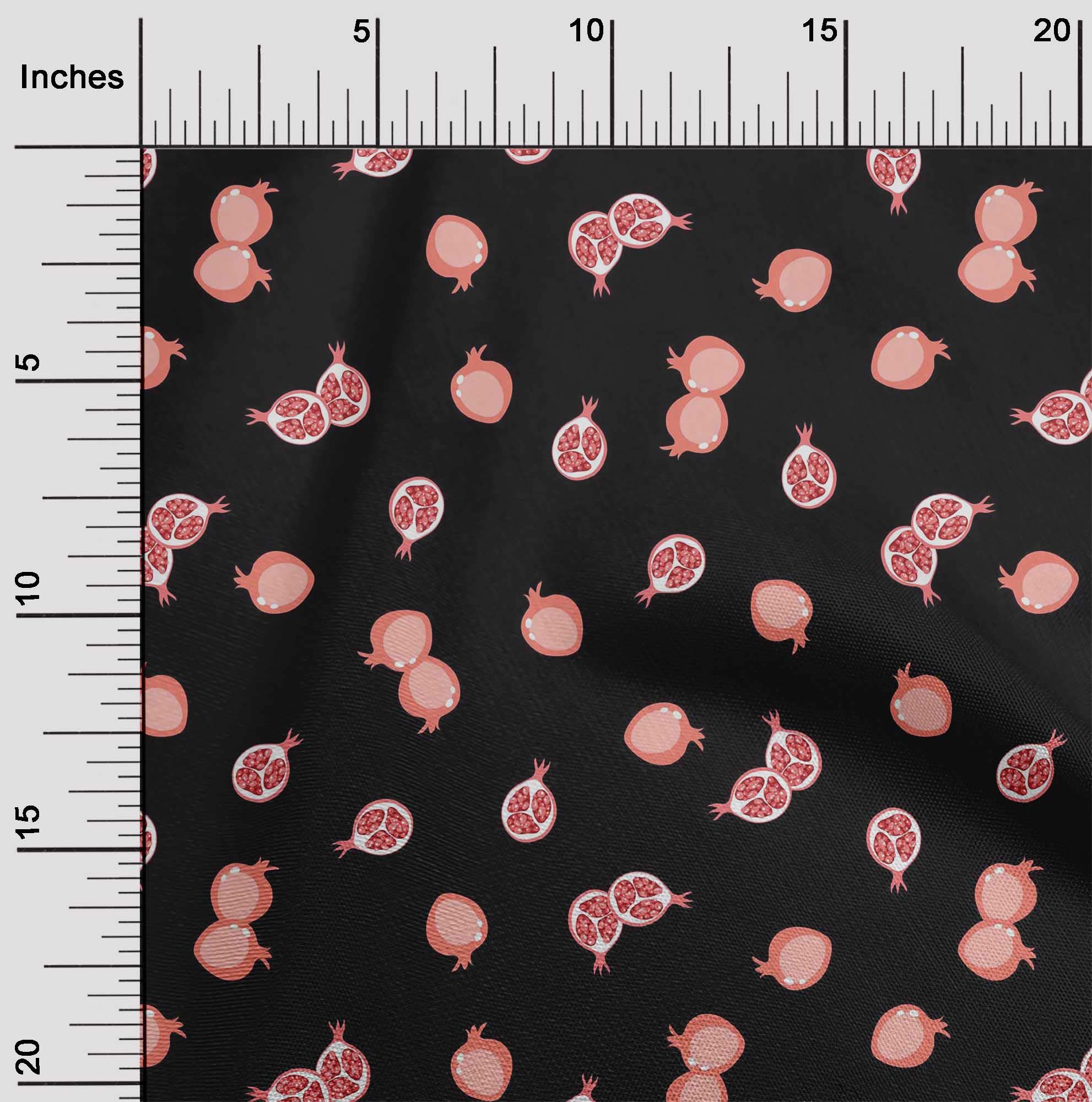 oneOone Viscose Chiffon Fabric - Pomegranate Fruit Printed Craft Material 42