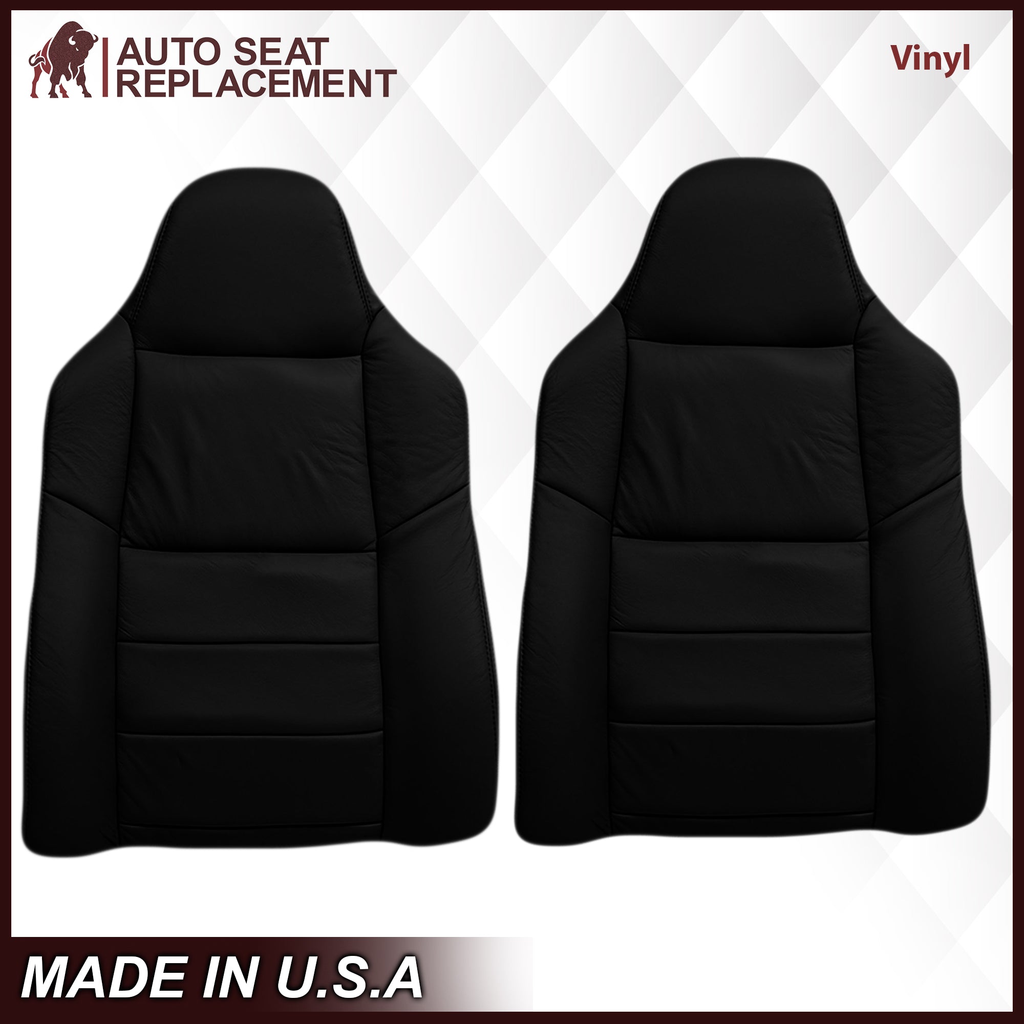 2003-2007 Ford F250 F350 F450 F550 Lariat Seat Covers - Premium Black Leather or Vinyl Replacement - Perfect for Truck Protection & Customization