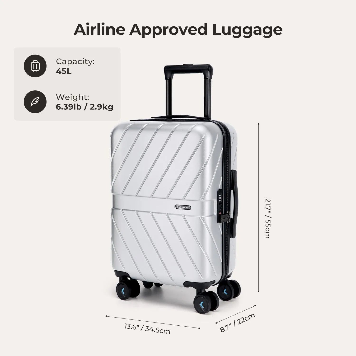 Daren 16-20 Inch Lightweight Hardside Carry On Luggage - Perfect for Air Travel, Business Trips & Weekend Getaways