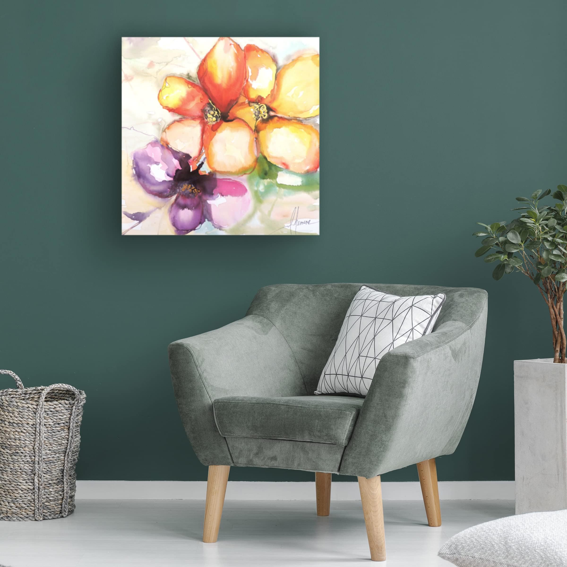 Leticia Herrera 'Amigas' Canvas Wall Art Print - 18x18 Inches Framed Modern Home Decor for Living Room, Bedroom & Office | Trademark Fine Art Collection