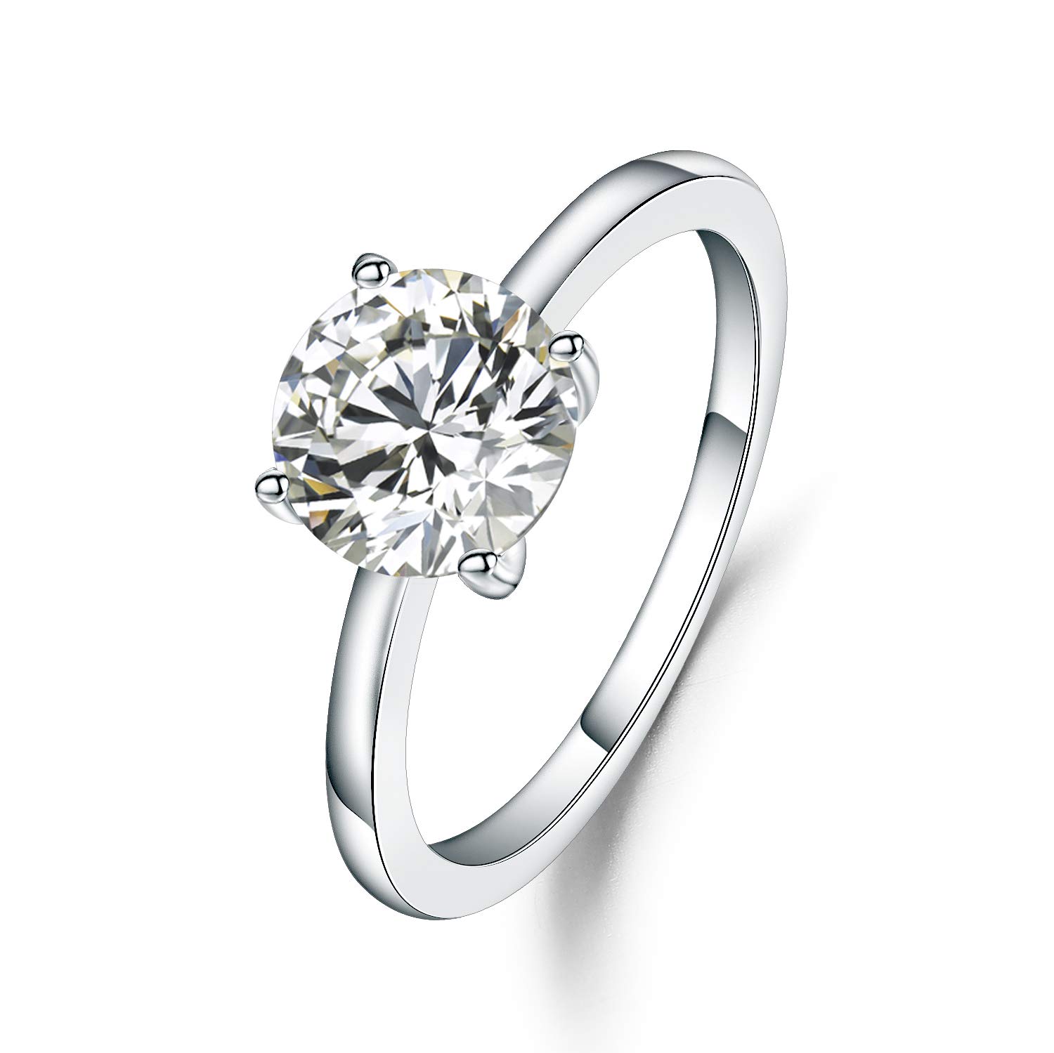 925 Sterling Silver Solitaire Engagement Ring for Women - Round Cut Gemstone Wedding Band, Promise Ring, Anniversary Gift (Perfect for Proposals, Valentine's Day & Special Occasions)