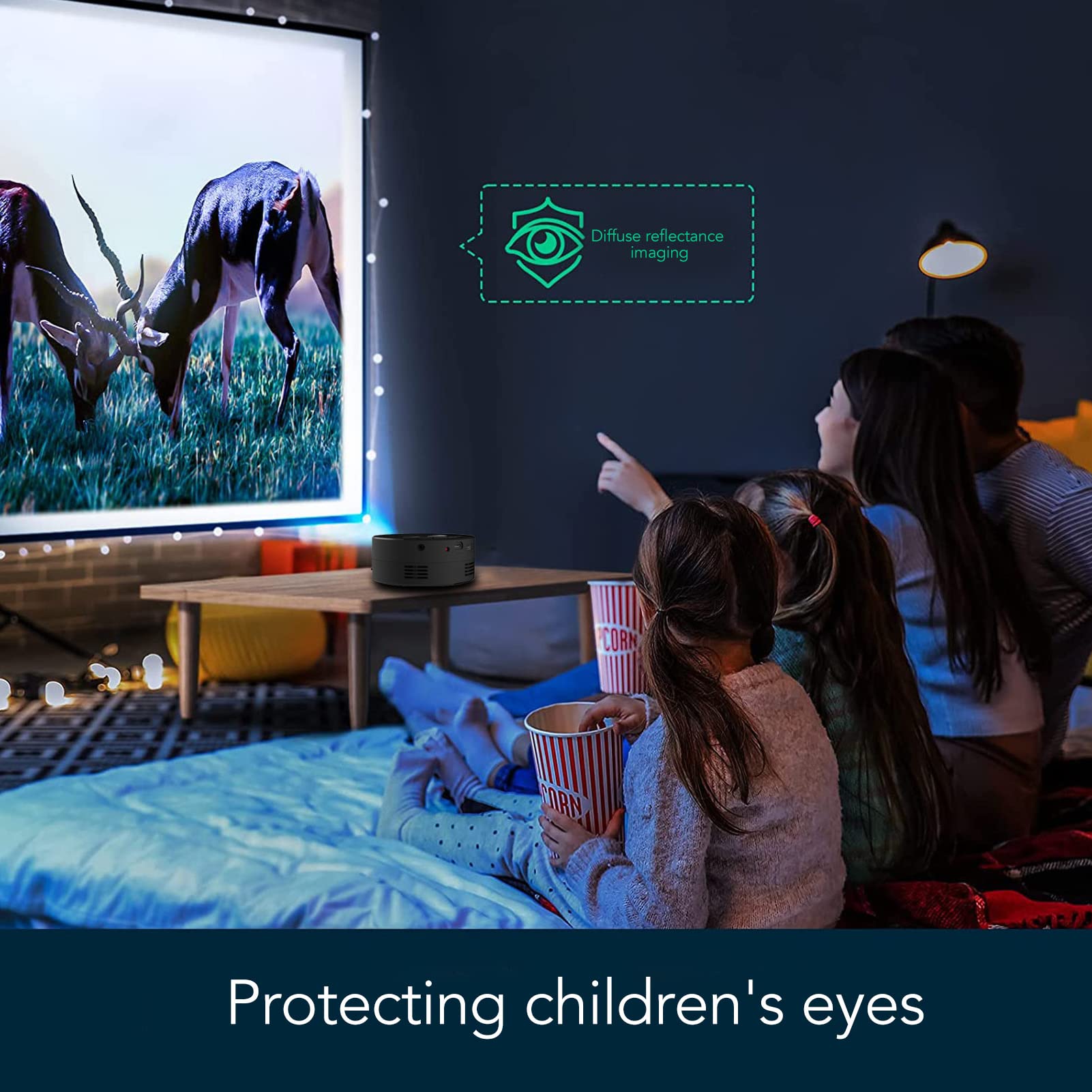 QANYEGN Mini LED Projector with Wireless Screen Mirroring - 1080P HD Home Theater Movie Projector for Bedroom, Outdoor & Indoor Entertainment | Compatible with Smartphones, Laptops & Gaming Consoles