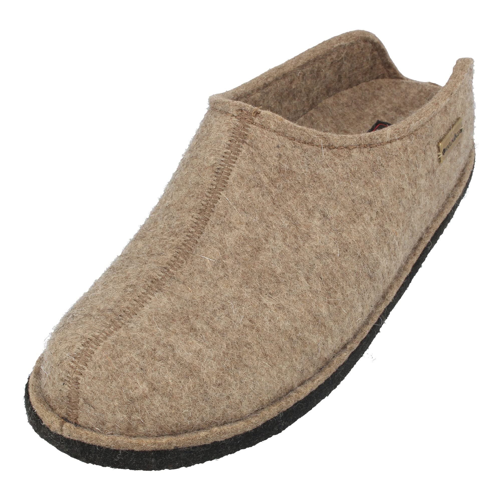 HAFLINGER Men's Low-Top Slippers - Comfortable Indoor/Outdoor House Shoes, Beige 550 Torf, Size US 6.5 - Perfect for Home, Office & Casual Wear