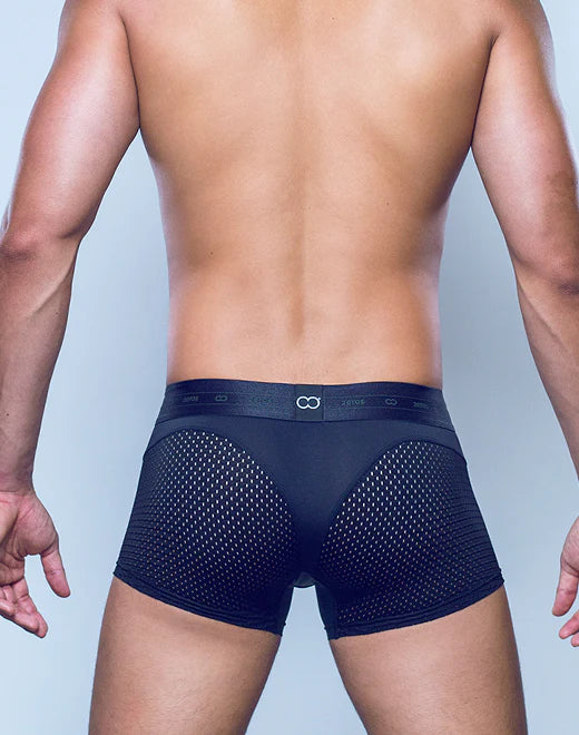 2eros Pegasus Mesh Boxer Briefs for Men - Black/Green - Breathable & Comfortable Underwear for Workout, Sports & Everyday Wear