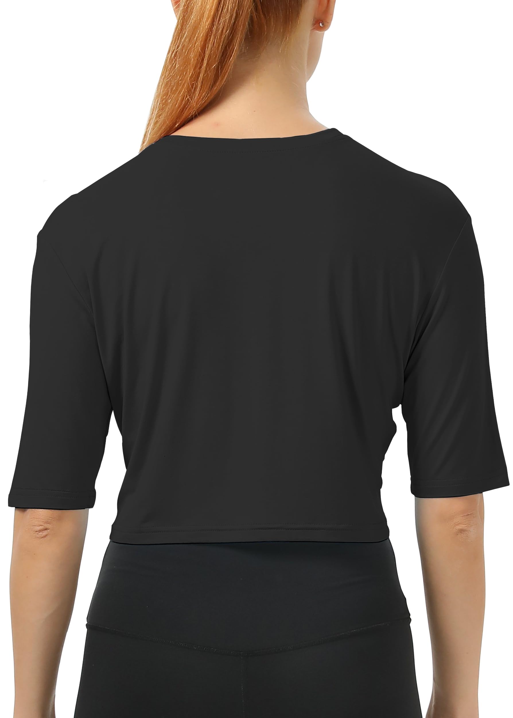 Women's Mippo Workout Crop Tops - Short Sleeve Athletic Shirts for Gym & Yoga - Loose Fit Cropped T-Shirts - Perfect for Running, HIIT & Fitness Training