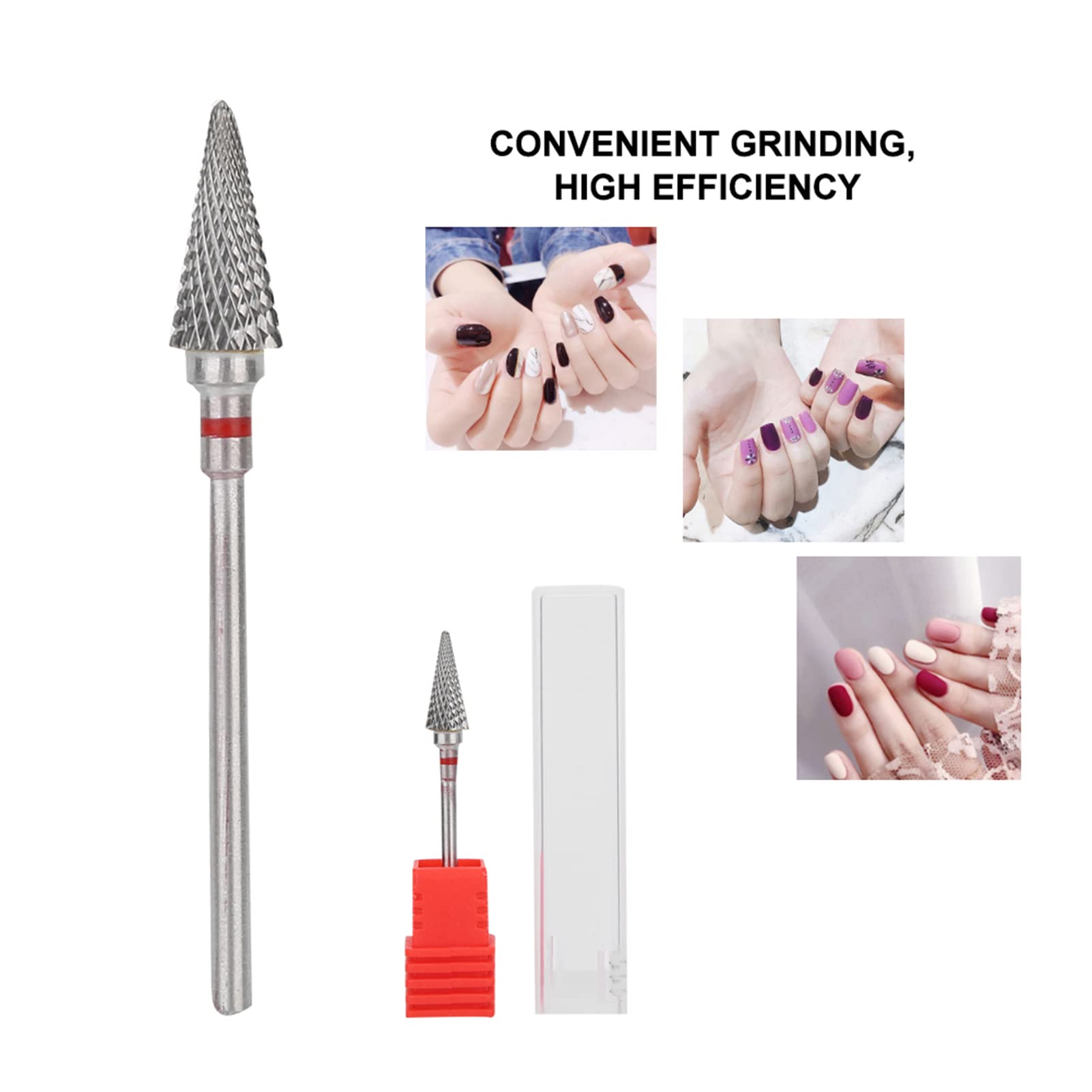 Tungsten Steel Manicure Drill Bits for Nail Art - Pedicure & Manicure Grinding Heads (Red) - Perfect for Salon & Home Use