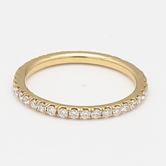 0.39 Carat Round Brilliant G SI1 Diamond 18K Yellow Gold Eternity Band Ring for Women - Perfect for Wedding, Anniversary & Special Occasion Gifts