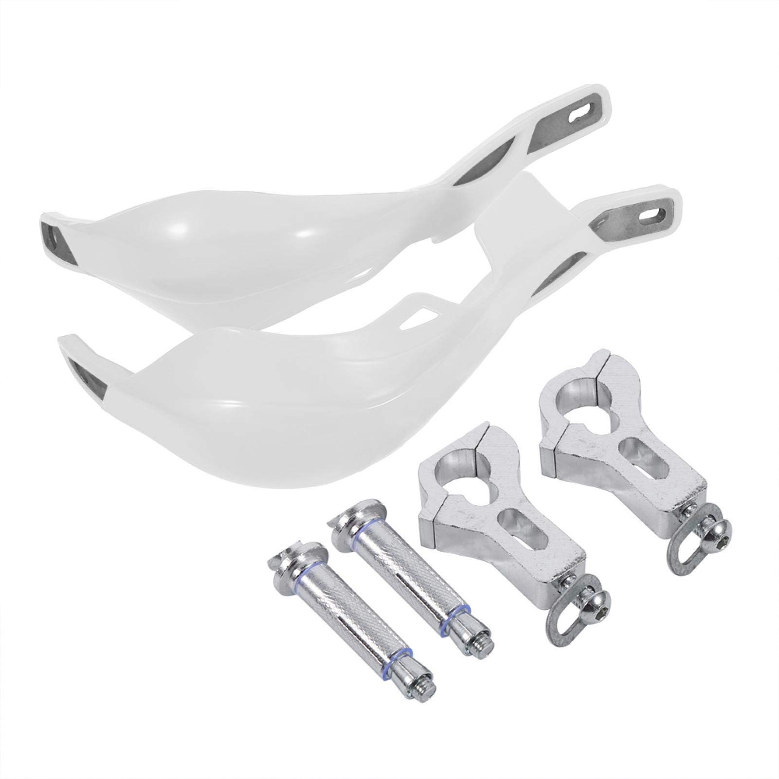 Ymiko Universal Dirt Bike Hand Guards - 1 Pair Motorcycle Handguards for Motocross, ATV, Off-Road & Enduro Riding (White) | Durable Protection for Trail, Track & Adventure Riding