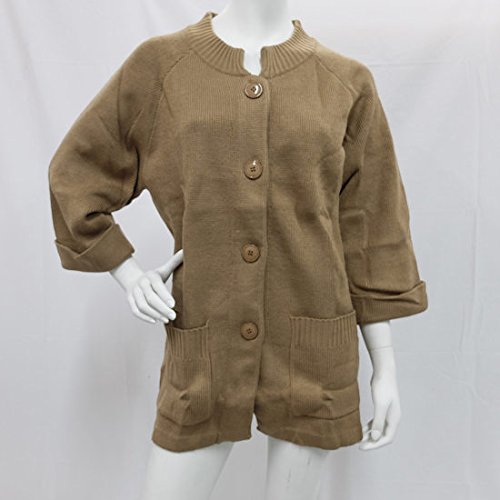 Women's Taupe Rib Knit Cardigan Sweater - Soft Long Sleeve Open Front Wrap for Fall & Winter | Perfect for Office, Date Night and Casual Outfits