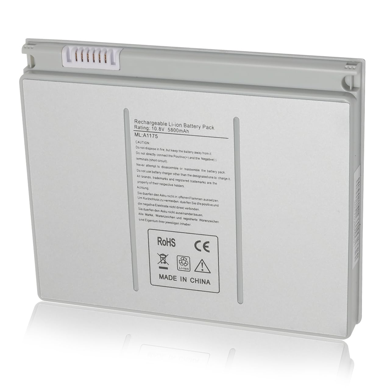 Upgraded A1175 Replacement Battery for MacBook Pro 15 Inch (2006-2008 Models) - Compatible with A1260 A1150 A1211 A1226 - 10.8V 5800mAh MA348/A MA348G/A MA466LLA - Perfect for Work, Travel & Extended Computing
