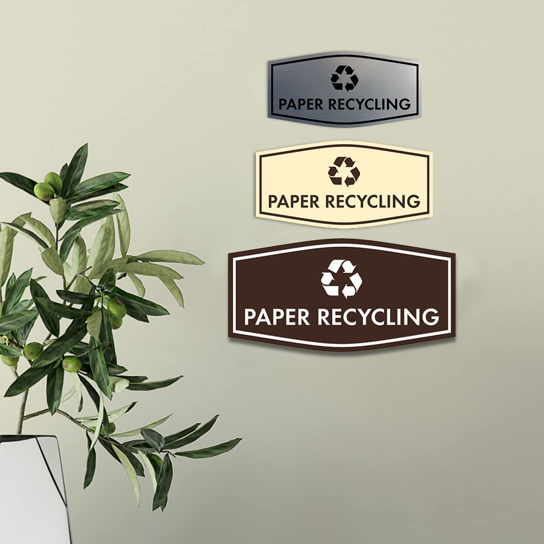 Eco-Friendly Small Red Paper Recycling Sign - Perfect for Offices, Schools & Home Recycling Bins