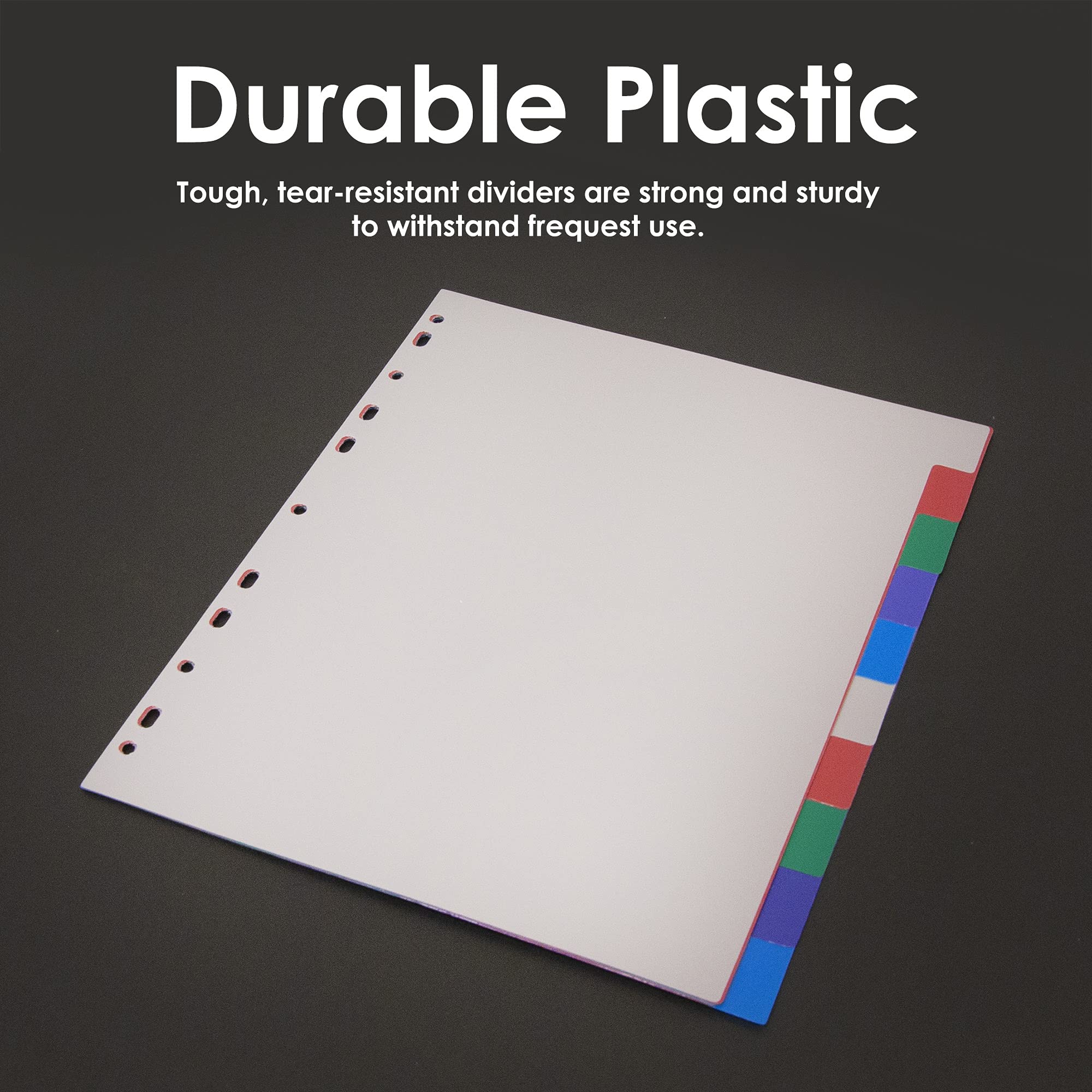 BAZIC 10-Tab Plastic Binder Dividers, 8.5