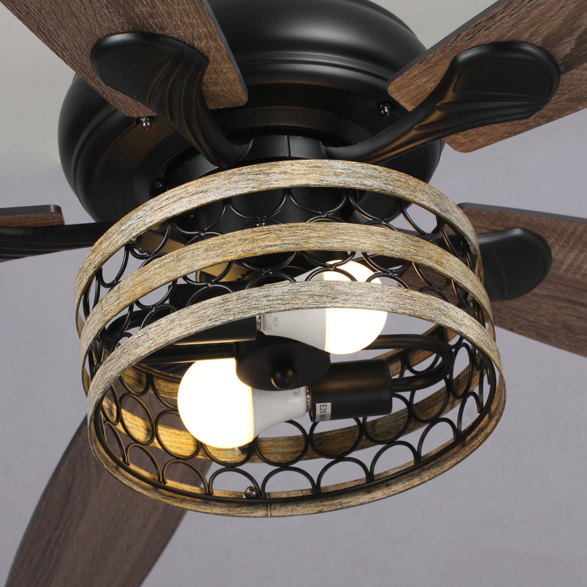 52 Alward Smart Ceiling Fan with LED Light Kit - Remote Control, Dimmable, Energy Efficient - Perfect for Bedroom, Living Room, and Office